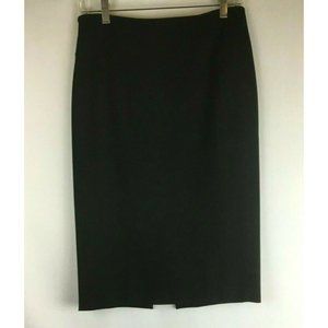 WHBM Womens Back Slit Zip Pencil Skirt Black 4